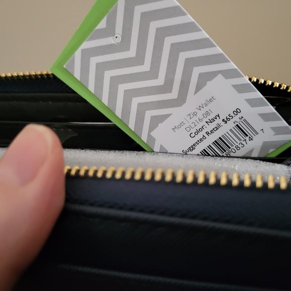 Deux Lux Zip Bradied Wallet - Navy - Picture 5 of 6